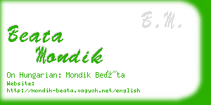beata mondik business card